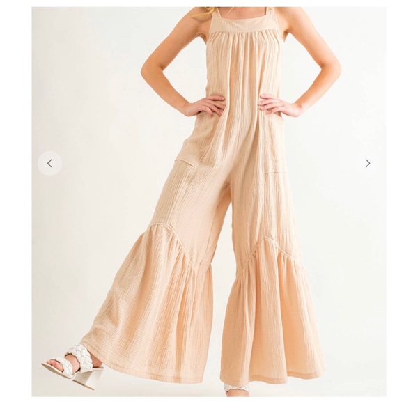11 Boho - Cotton gauze solid fabric Wide leg
Jumpsuit - Picture 1 of 2